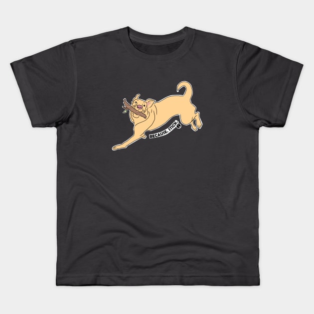 Stick makes Labrador Retriever Happy Kids T-Shirt by AltTabStudio